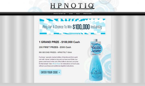 The HPNOTIQ Under the Cap Instant Win Game The HPNOTIQ Under the Cap Instant Win Game