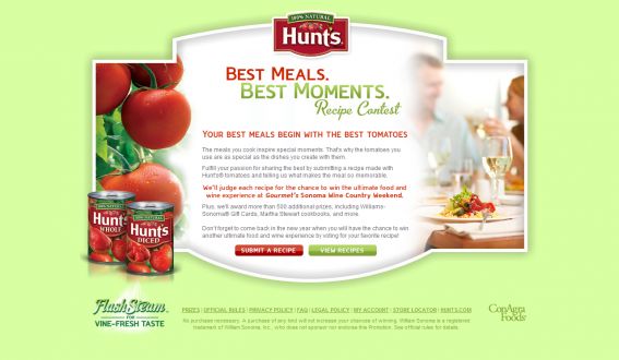 Hunt’s Best Meals, Best Moments Recipe Contest