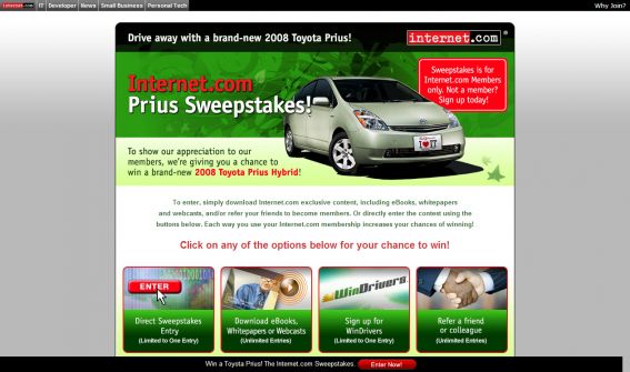 Internet.com Prius Sweepstakes
