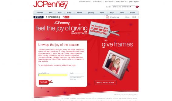 JCPenney Feel the Joy of Giving Sweepstakes