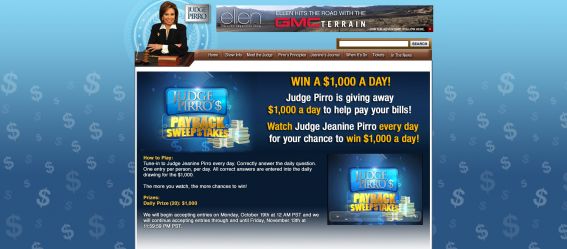Judge Jeanine Pirro’s Payback Watch and Win Sweepstakes