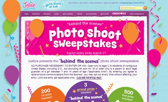 Justice Presents The Behind-the-Scenes Photo Shoot Sweepstakes
