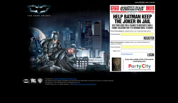Help Batman Keep the Joker In Jail Sweepstakes