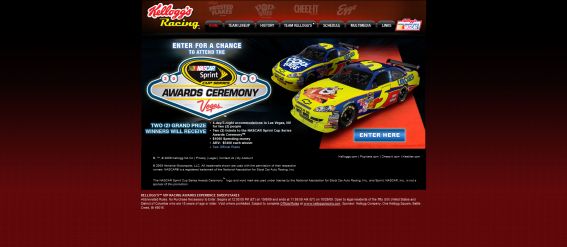 Kellogg’s VIP Racing Awards Experience Sweepstakes