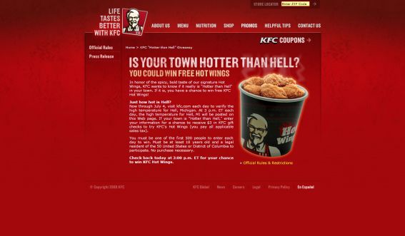 KFC Hotter than Hell Giveaway KFC Hotter than Hell Giveaway