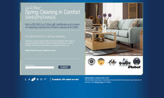La-Z-Boy Spring Cleaning in Comfort Sweepstakes La-Z-Boy Spring Cleaning in Comfort Sweepstakes