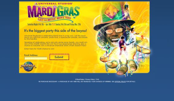 Universal Orlando Mardi Gras Instant Win and Sweepstakes Universal Orlando Mardi Gras Instant Win and Sweepstakes