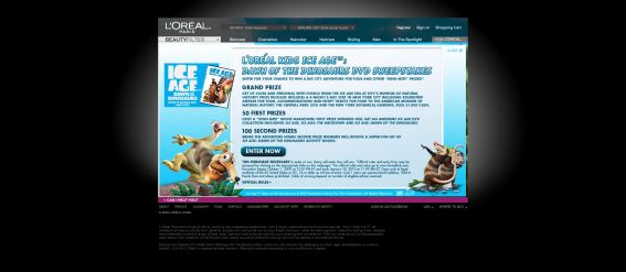 L’Oréal Ice Age: Dawn Of The Dinosaurs DVD Sweepstakes