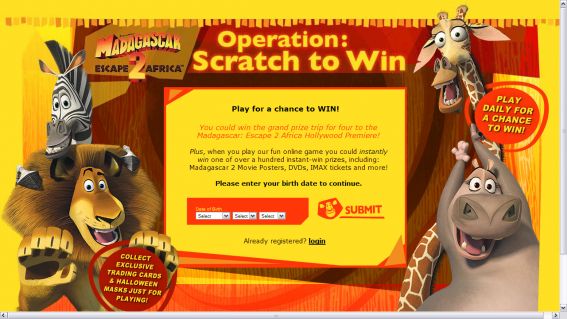 Madagascar: Escape 2 Africa Operation: Scratch to Win Sweepstakes
