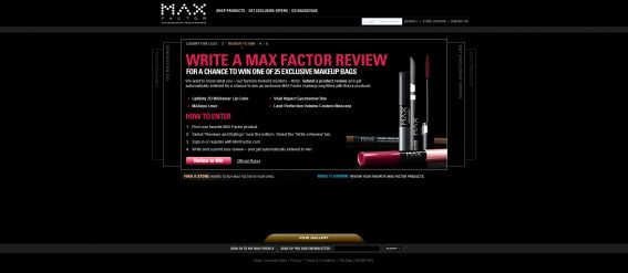 Max Factor Review to Win Sweepstakes