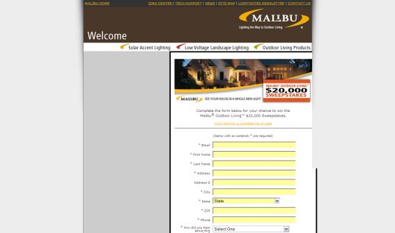The Malibu Outdoor Living $20,000 Sweepstakes