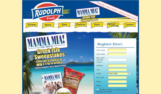 Mamma Mia Greek Isle Sweepstakes
