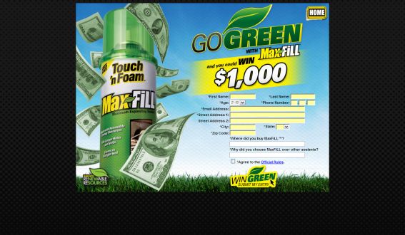 Maxfill Go Green Sweepstakes