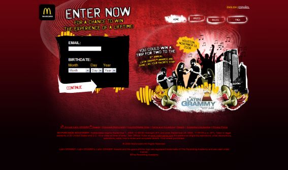 McDonald’s 2008 Latin GRAMMY Awards Sweepstakes