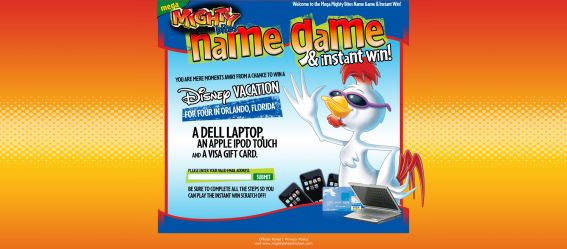 Mega Mighty Bites Name Game & Instant Win