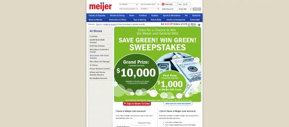 Win $10000 or a $1000 Meijer Gift Card in the Meijer General Mills Mega 