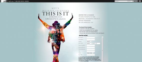 MTV’s Michael Jackson’s This is It Sweepstakes