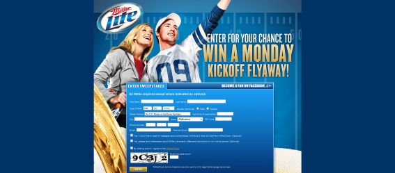 Miller Lite Monday Kickoff Fly-Away Sweepstakes Miller Lite Monday Kickoff Fly-Away Sweepstakes