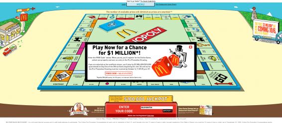 Monopoly 2008 Game at McDonald’s