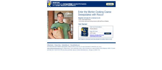 Morton Cooking Coarse with Rocco Instant Win Game & Sweepstakes