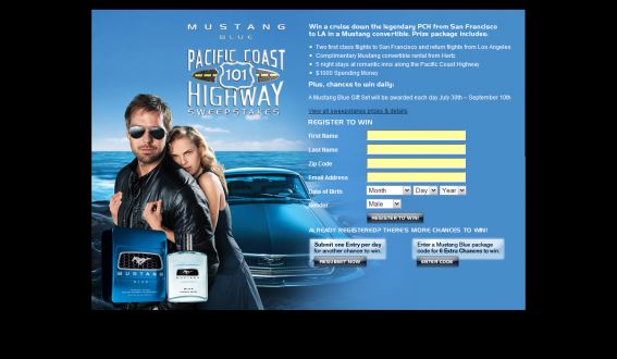 Mustang Blue - Pacific Coast Highway Sweepstakes