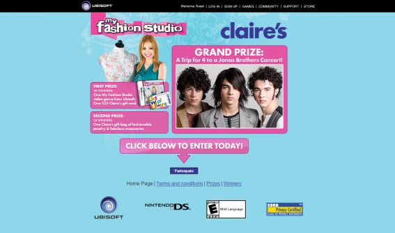 Ubisoft’s Claire’s My Fashion Studio Sweepstakes