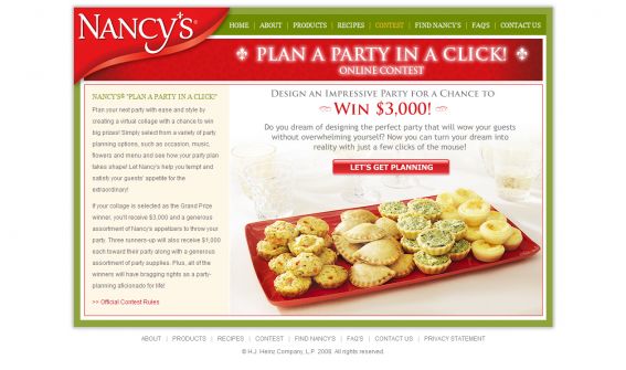 Heinz Plan a Party in a Click Contest
