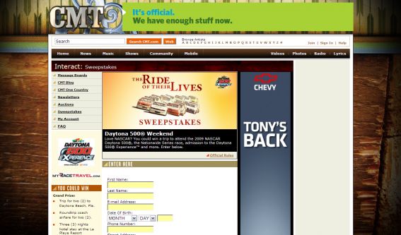 Ride of Their Lives Sweepstakes