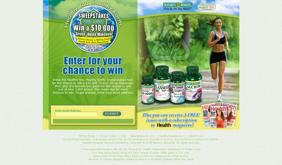 Healthy You Healthy Earth Sweepstakes Healthy You Healthy Earth Sweepstakes