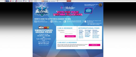 2010 NBA All-Star Balloting Sweepstakes