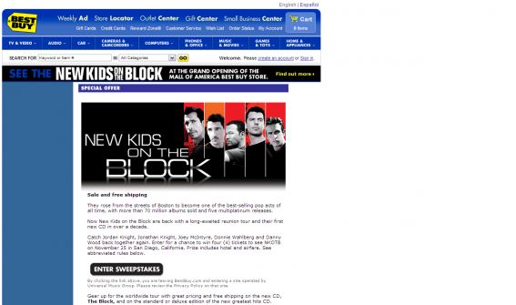 New Kids On The Block Tour Sweepstakes