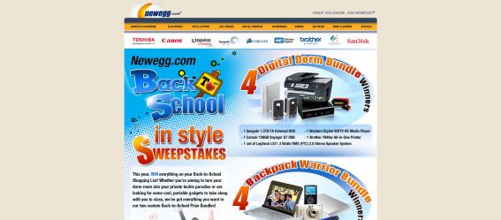 Newegg.com Back to School in Style Sweepstakes