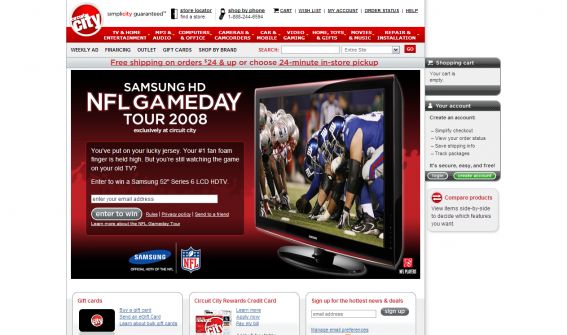 Circuit City’s Samsung HD NFL Gameday Tour 2008 Sweepstakes