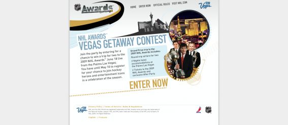 NHL Awards Vegas Getaway Contest