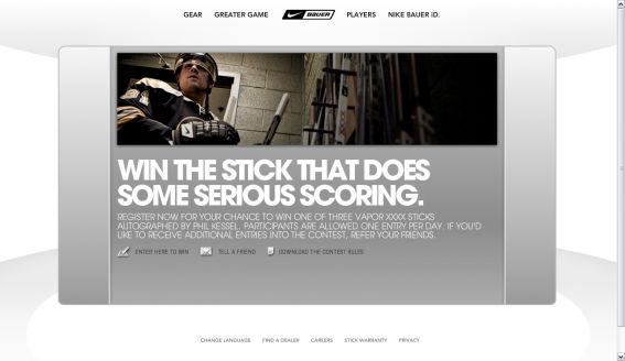 Bauer Kessel Autographed Vapor XXXX Stick Sweepstakes