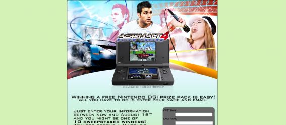 Gameloft Nintendo DSi Sweepstakes