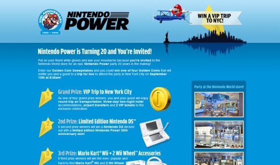Nintendo Power 20th Anniversary Golden Coin Contest