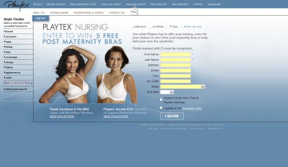 Playtex Win 5 Free Post-Maternity Bras Sweepstakes