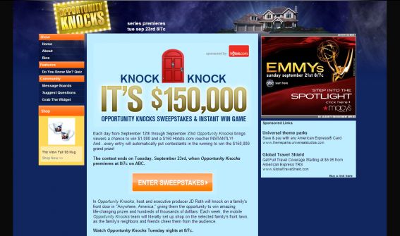 Opportunity Knocks Sweepstakes & Instant Win Game