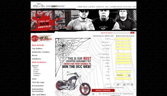 The Orange County Choppers Online Chopper Giveaway Sweepstakes The Orange County Choppers Online Chopper Giveaway Sweepstakes
