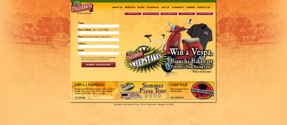 Palermo’s Pizza Summer Tour Sweepstakes