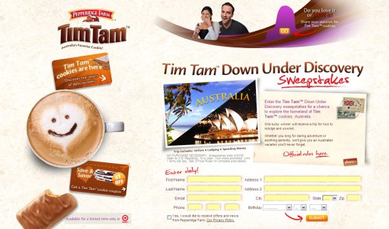 The Tim Tam Down Under Discovery Sweepstakes
