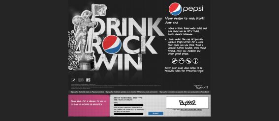 Pepsi Rock Band Drink Rock Win