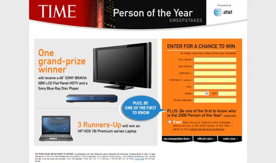Person of the Year Sweepstakes Presented by AT&T