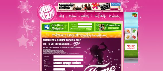 Popstar! and FAME VIP Screening Sweepstakes
