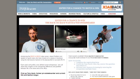 Back to Back Watch and Win: Tony Hawk Sweepstakes