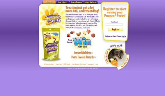 Pounce Perks Instant Win Game