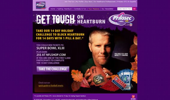 Prilosec OTC Get Tough on Holiday Heartburn Challenge Promotion