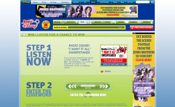 Radio Disney I Want It All Sweepstakes