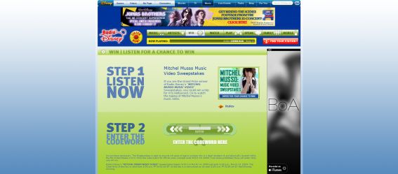 Radio Disney Mitchel Musso Music Video Sweepstakes